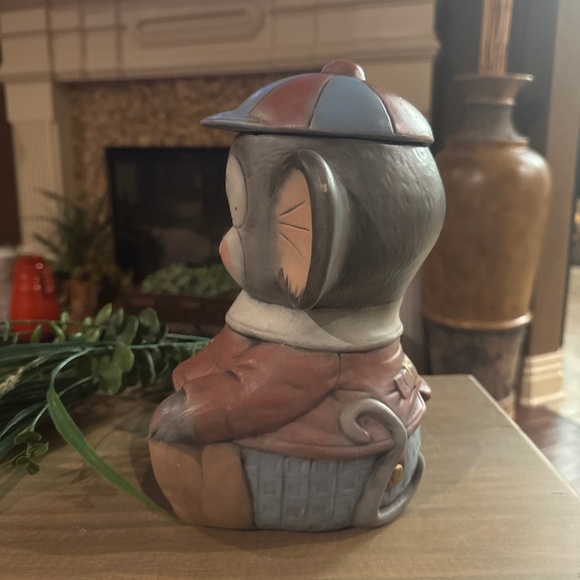 Vintage 1970's Treasure Craft Cookie Jar Featuring A Little Boy Mouse In A Hat - Picture 4 of 10